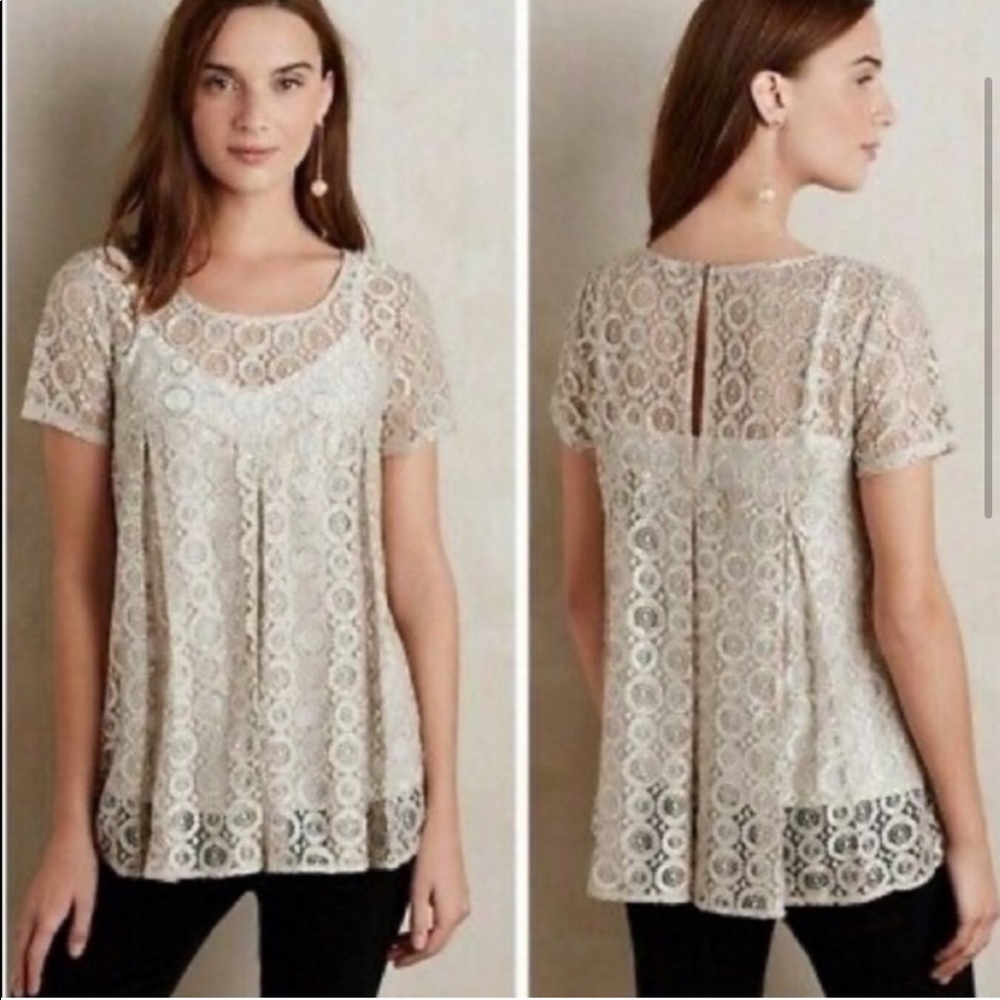 Anthropologie Akemi + Kin Holiday Sparkle Top L